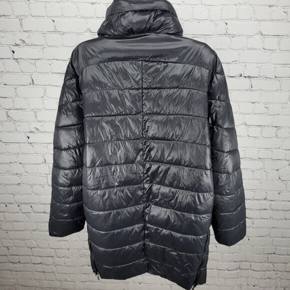 Luisa Viola Black Quilted Imbottito Full Zip & Snap Jacket Italy Made US Size 14 - Picture 2 of 16